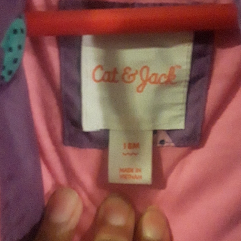 Cat & Jack 18M Purple & colorful heart polkaJacket - Picture 6 of 13